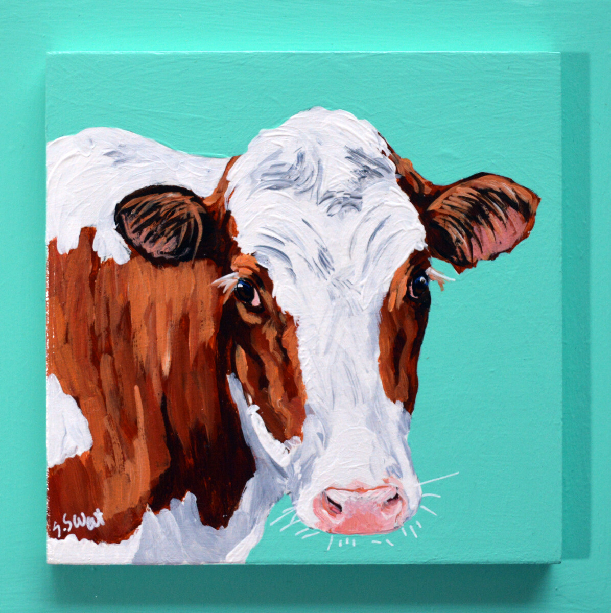 Ruby the Red Holstein on Seabreeze Turquoise 