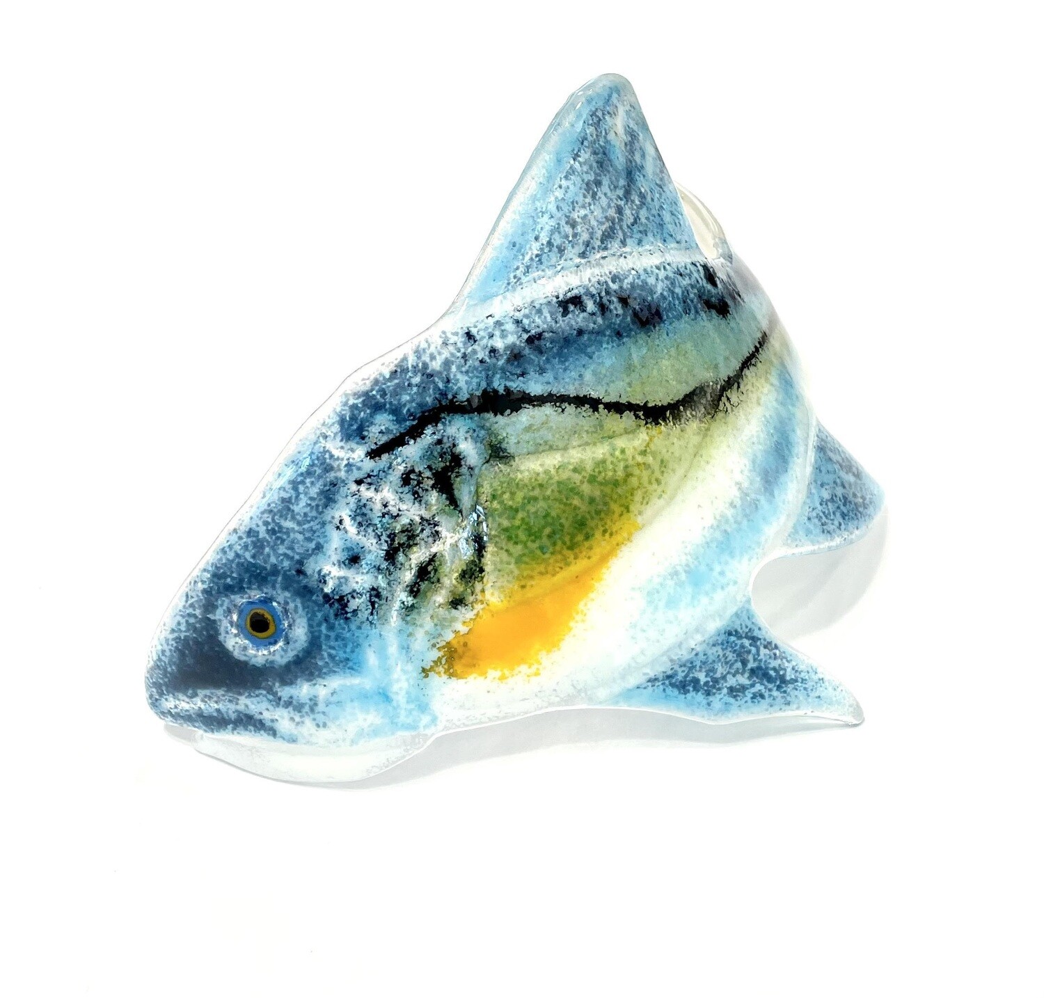 Halibut Curved Glass Fish- Kiln Art