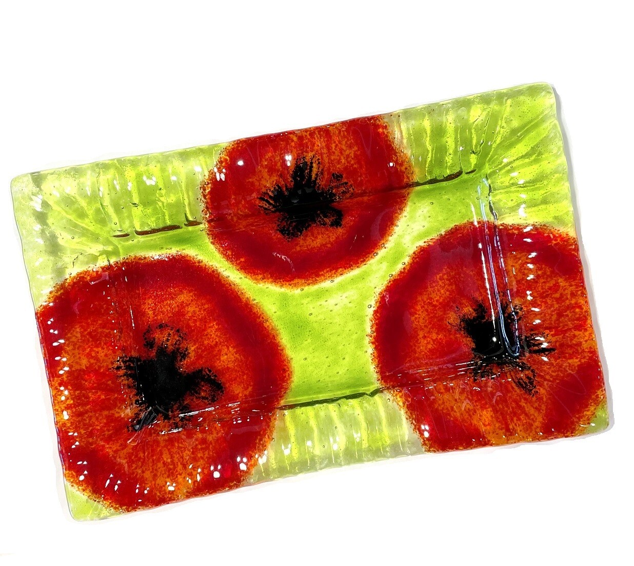 9x14 Poppy Server- Kiln Art