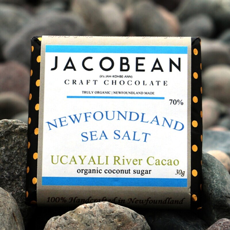 Dark Chocolate with NFLD Sea Salt Chocolate Bar - Jacobean 