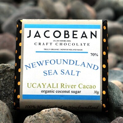 Dark Chocolate with NFLD Sea Salt Chocolate Bar - Jacobean Dark Chocolate with NFLD Sea Salt Chocolate Bar - Jacobean