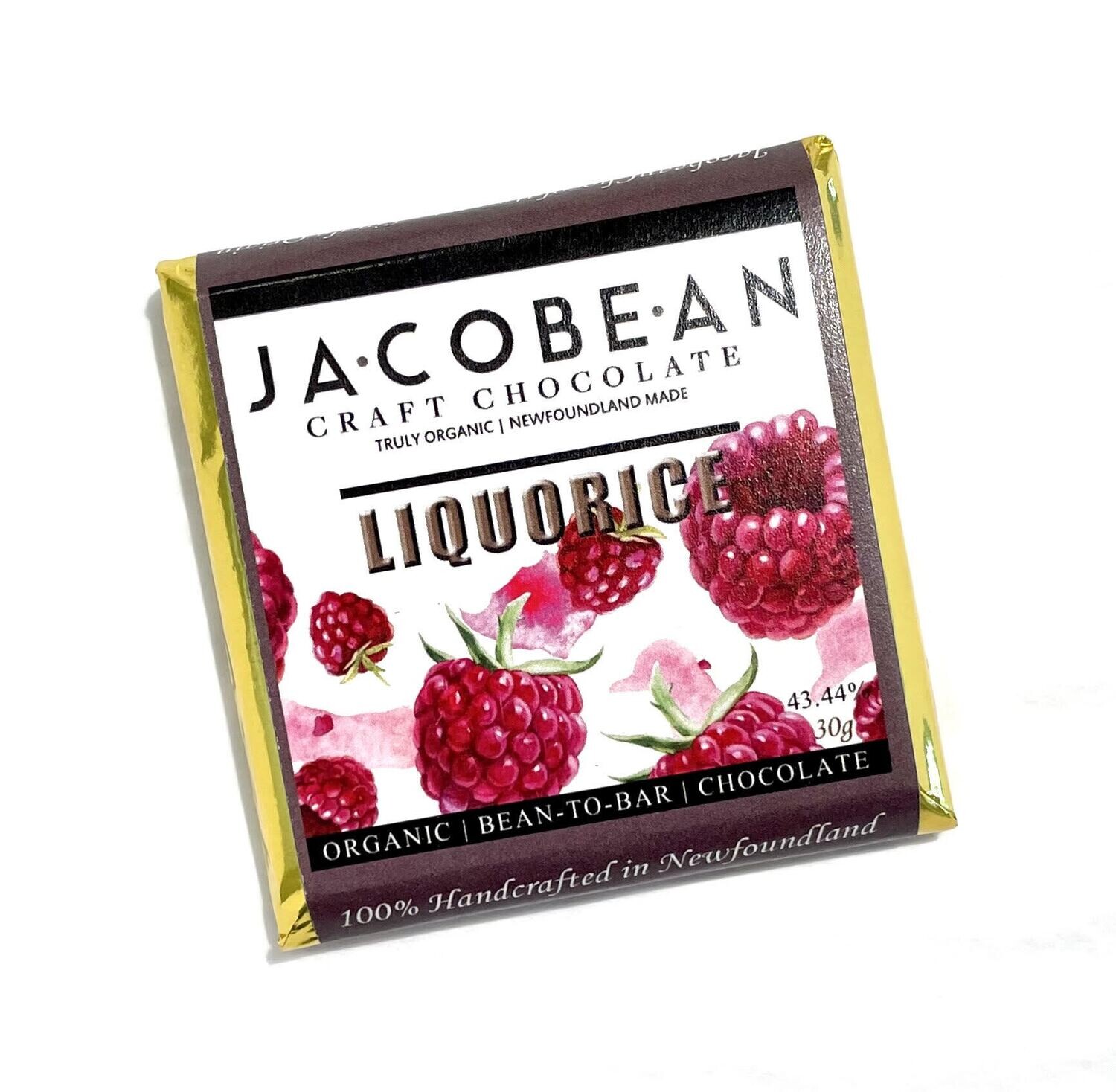 Liquorice Raspberry Chocolate Bar - Jacobean 