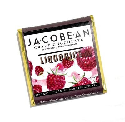 Liquorice Raspberry Chocolate Bar - Jacobean Liquorice Raspberry Chocolate Bar - Jacobean