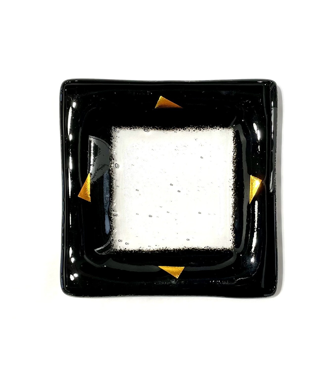 5x5 Black Semi Formal Plate- Kiln Art