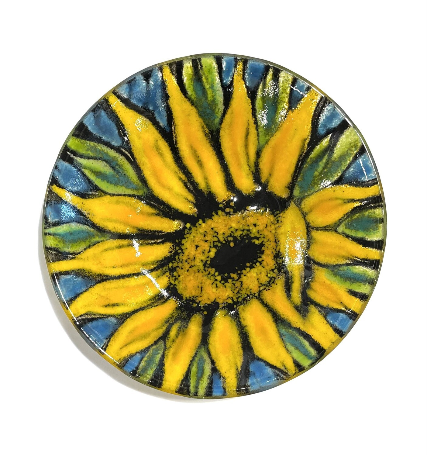 11" Sunflower Bowl- Kiln Art