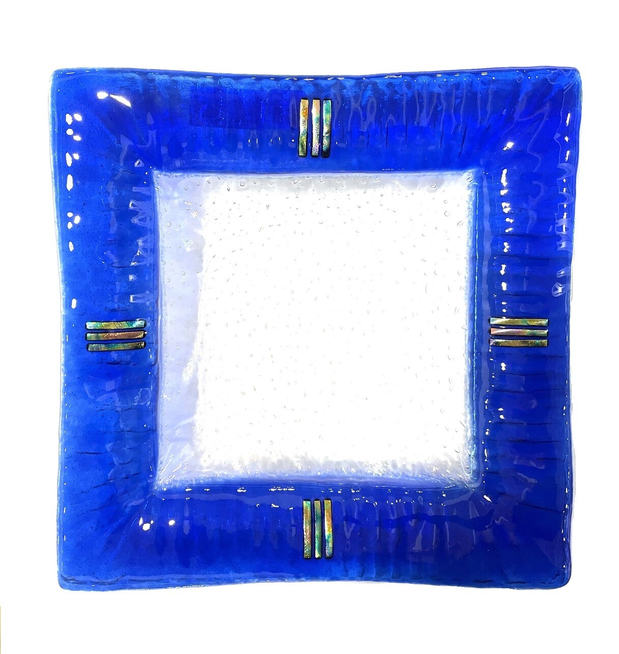 14x14 Blue Semi Formal Bowl- Kiln Art