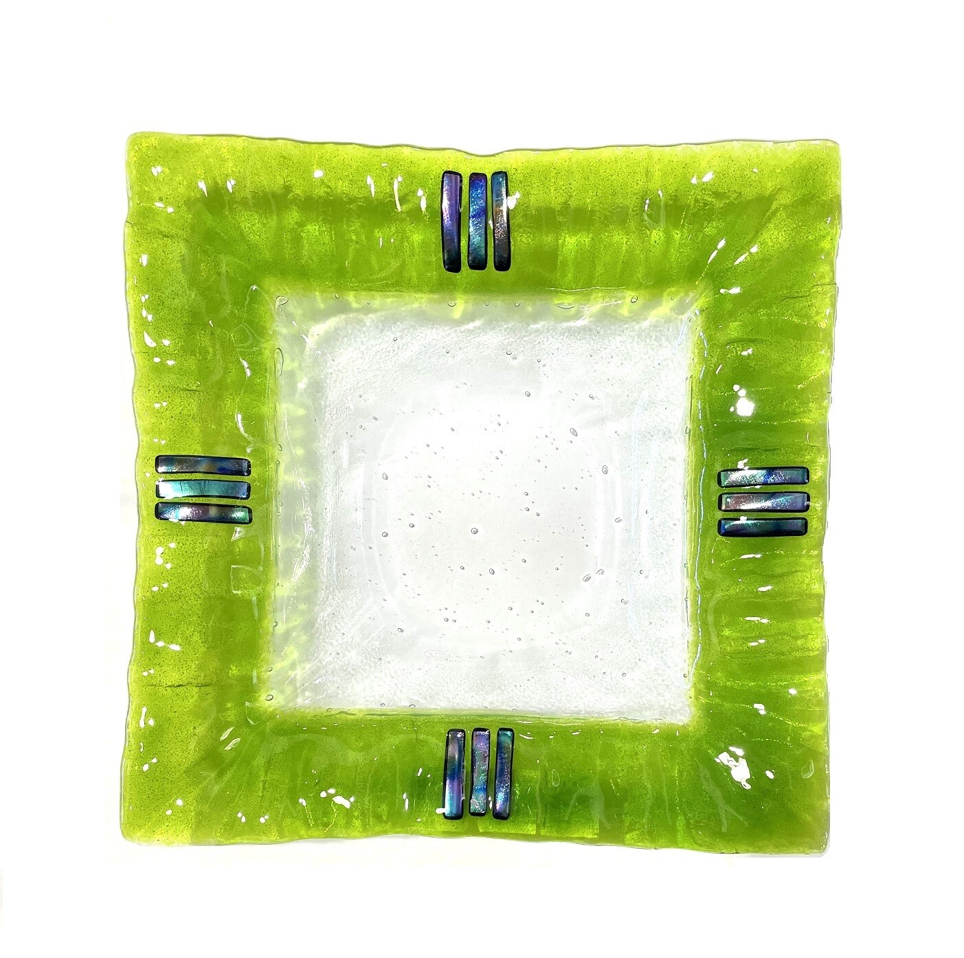 11x11 Green Semi Formal Bowl- Kiln Art