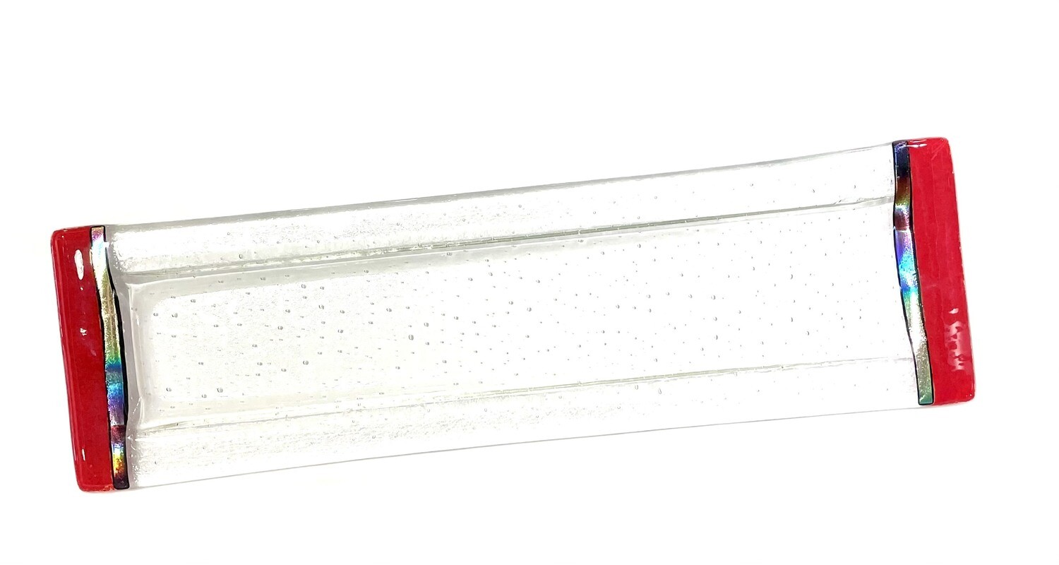 6x22 Red Semi Formal Tray- Kiln Art 6x22 Red Semi Formal Tray- Kiln Art