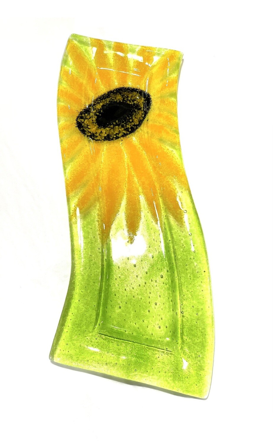 Sunflower Wave Platter- Kiln Art