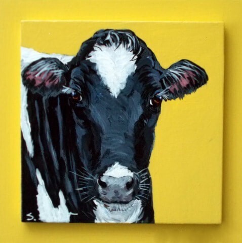 Nixa the Holstein Cow on Summer Yellow