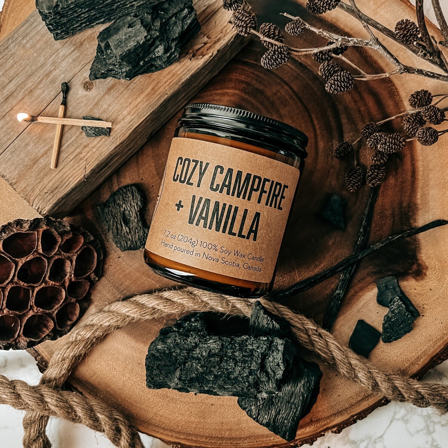 Cozy Campfire and Vanilla- Lawrencetown Candle Co.