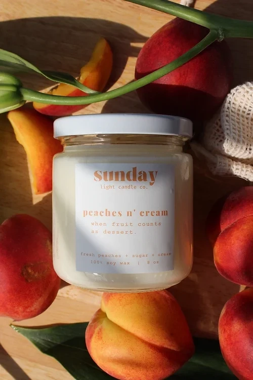Peaches & Cream Candle - Sunday Light 