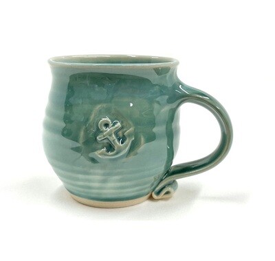 Aqua Anchor Mug- Gloria Dunbar