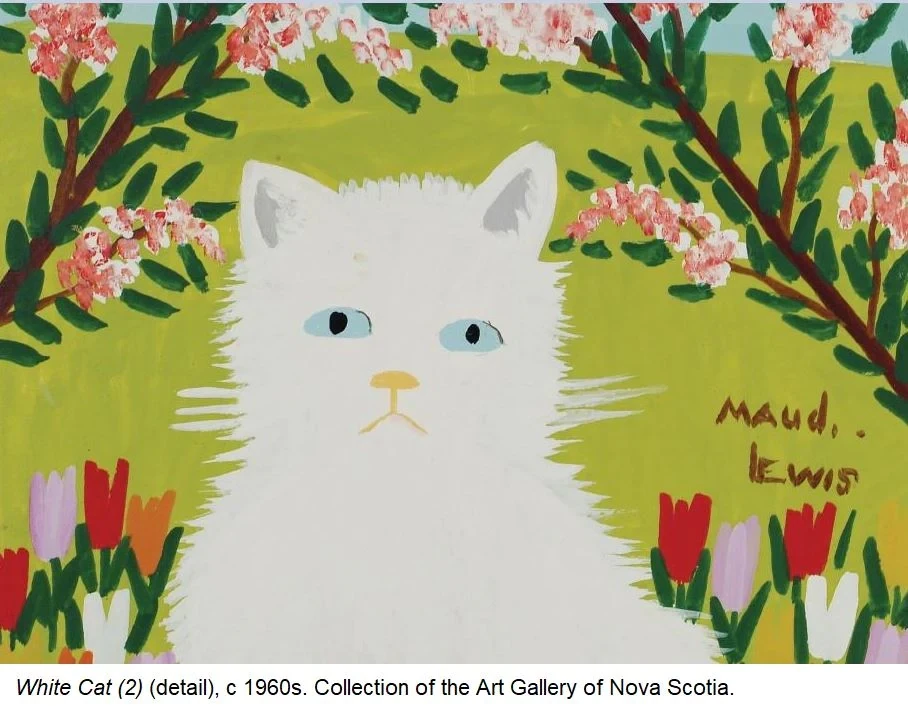 White Cat Card- Maud Lewis