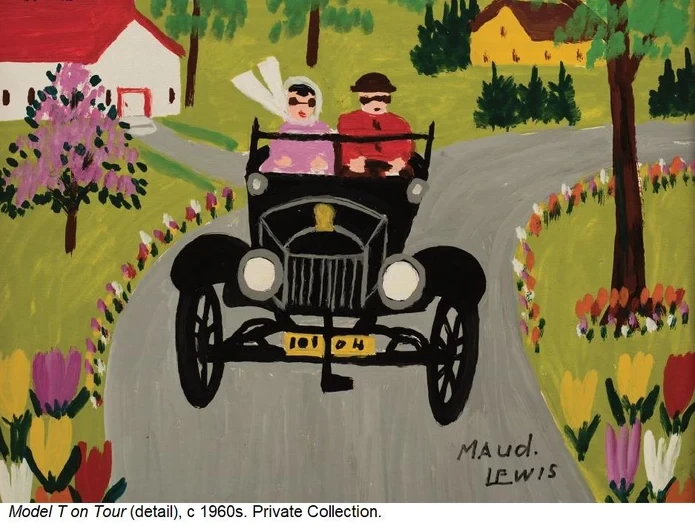 Model T on Tour Card- Maud Lewis