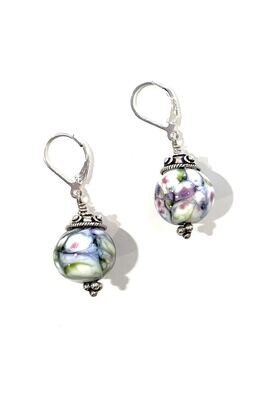 Spring Round Earring Lever Back- Point of View Glass