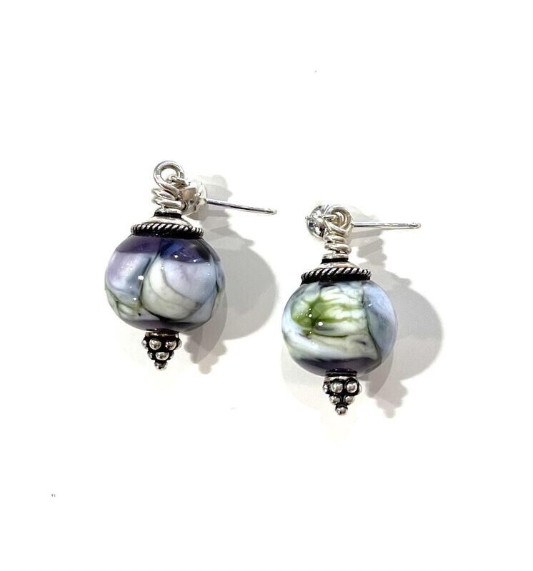 Spring Round Earring Post- Point of View Glass