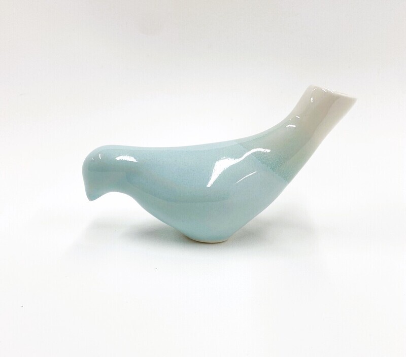 Robin's Egg Blue Drinking Bird Vase- Rachel de Conde 
