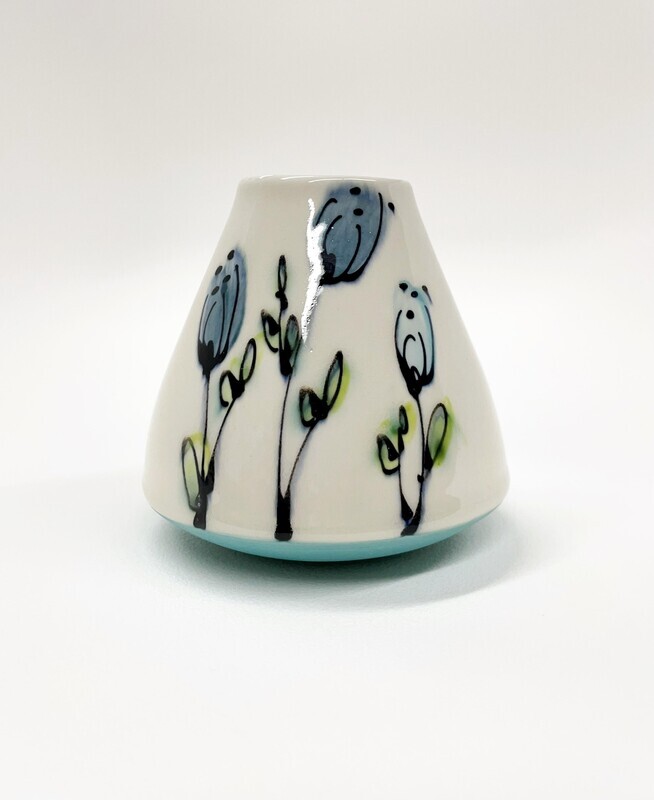 Blue Floral Lull Vase- Rachel de Conde