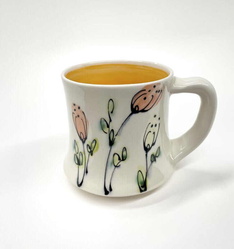 Orange Floral Mug- Rachel de Conde