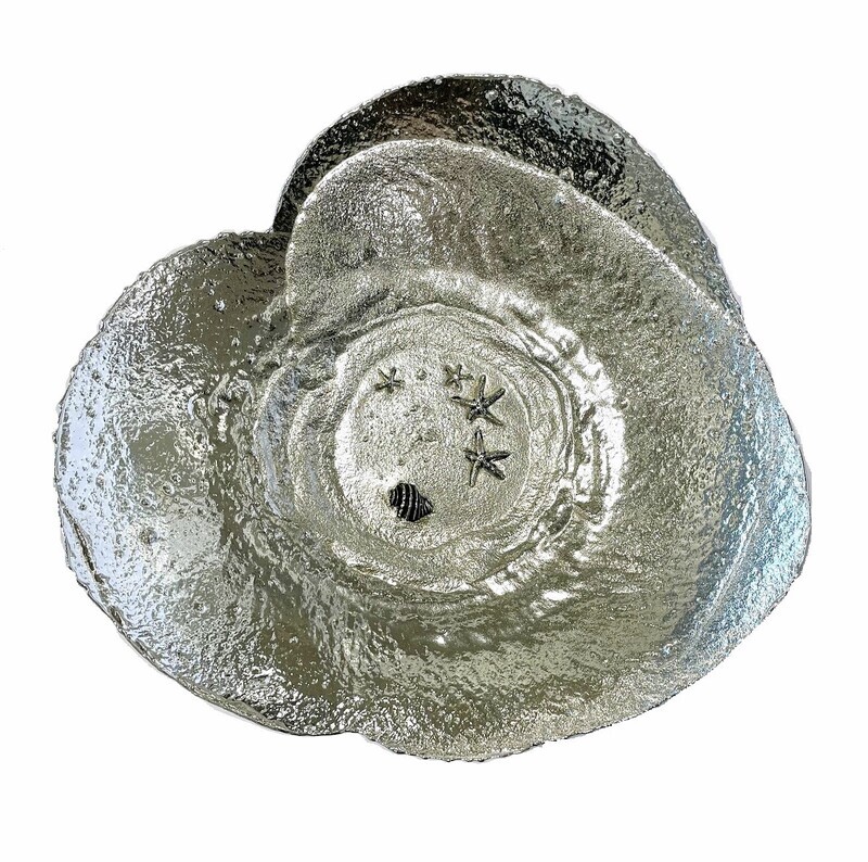 Pewter Organic Premier Bowl with Sea Life