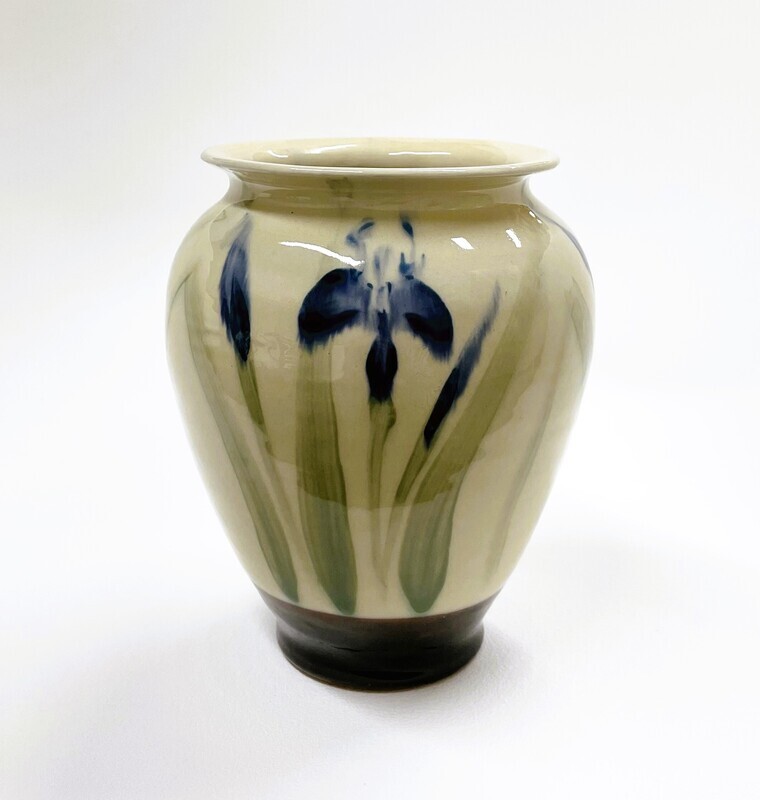 Sml Round White Iris Vase - Birdsall-Worthington Pottery 