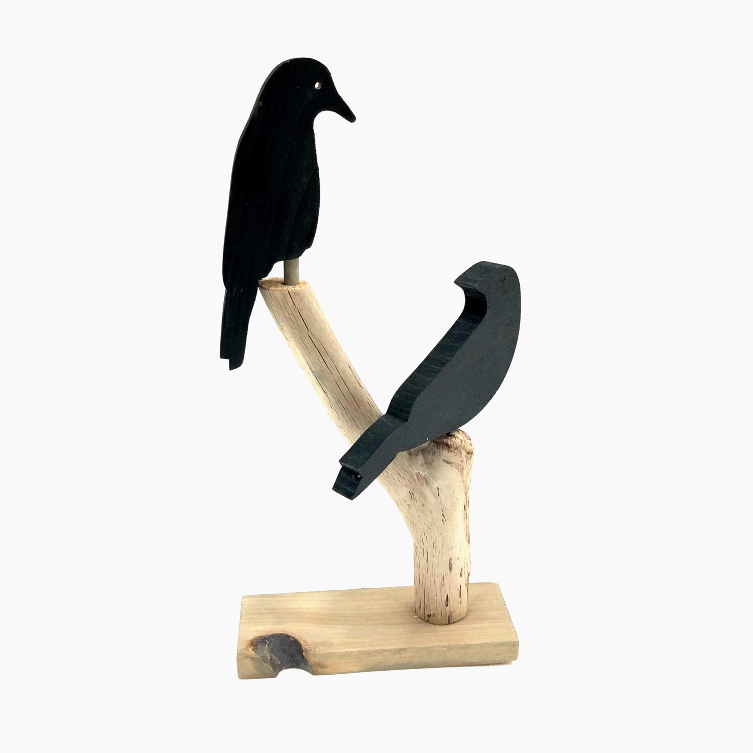 Small 2 Crows on Driftwood - Jerry Walsh