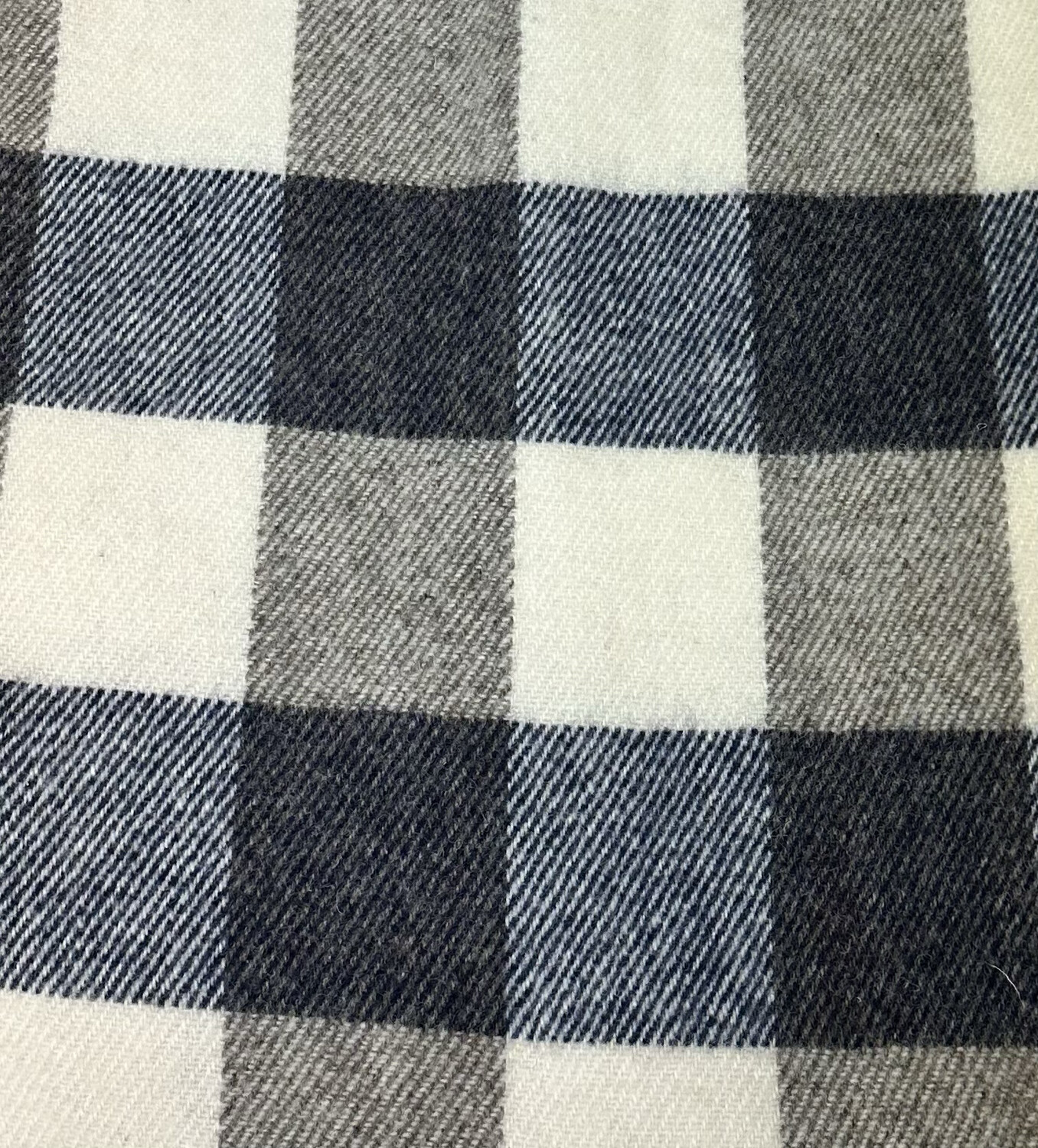 Navy with Grey and Natural White MacAusland Throw Blanket