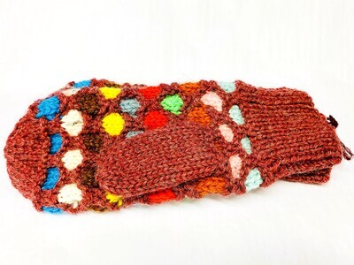 Autumn Multicoloured Bubble Mitten- Northern Watters Knitwear