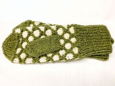 Apple Ecru Nep Bubble Mitten- Northern Watters Knitwear