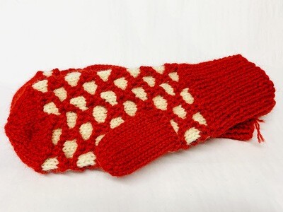 Cherry Ecru Bubble Mitten- Northern Watters Knitwear