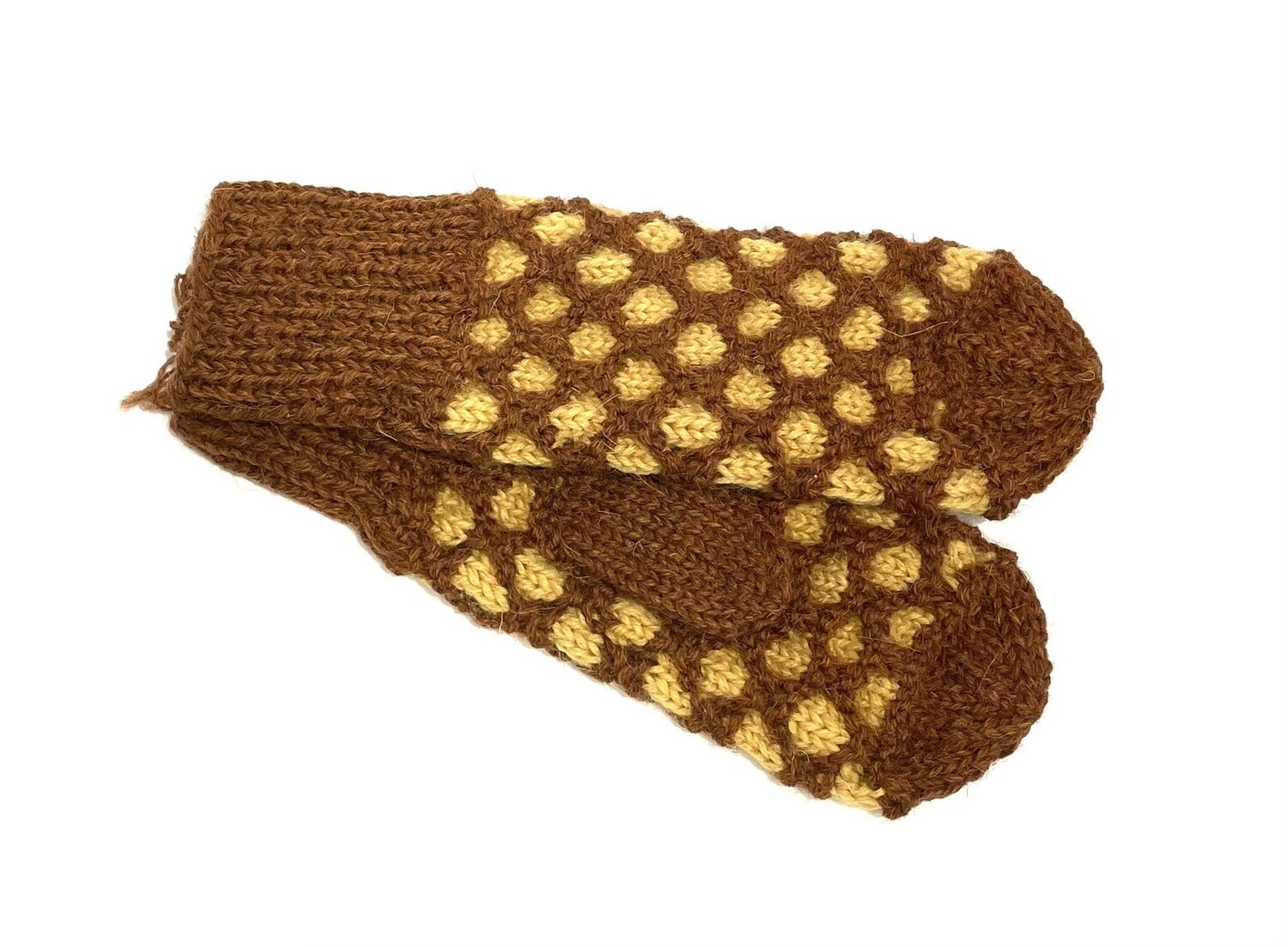 Cinnamon Sunflower Bubble Mitten- Northern Watters Knitwear 
