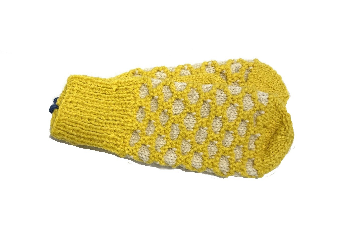 Lemon Ecru Bubble Mitten- Northern Watters Knitwear 
