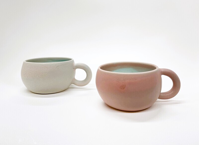 Pink Blue One Bubble Mug- Alexis Ceramic Studio