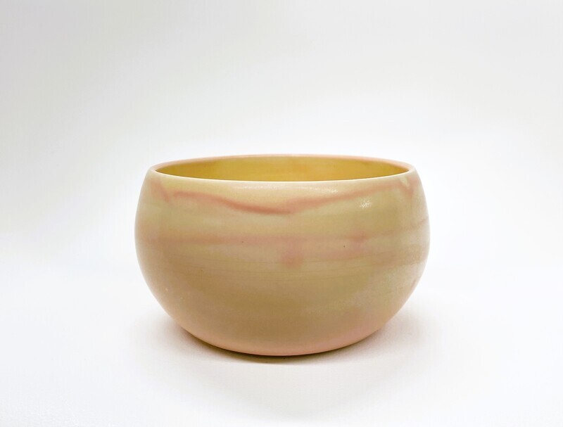 Yellow Peach Big Bubble Bowl- Alexis Ceramic Studio