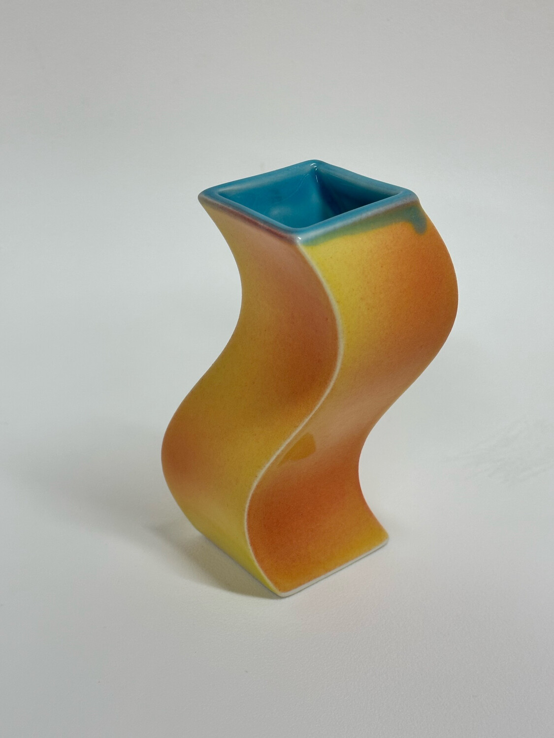 Yellow Swirl Vase- Covey Ceramics