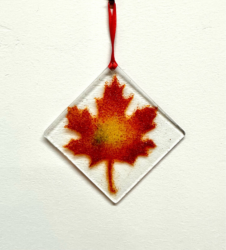 3" Maple Leaf Glass Star Ornament - Brent Harding 3" Maple Leaf Glass Star Ornament - Brent Harding
