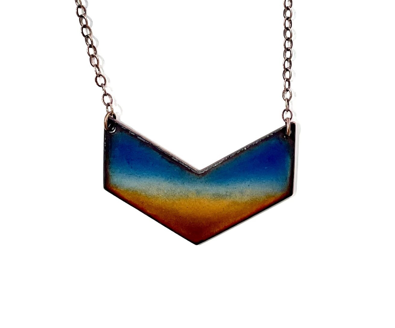 Dawn Horizon Chevron Necklace- Aflame 