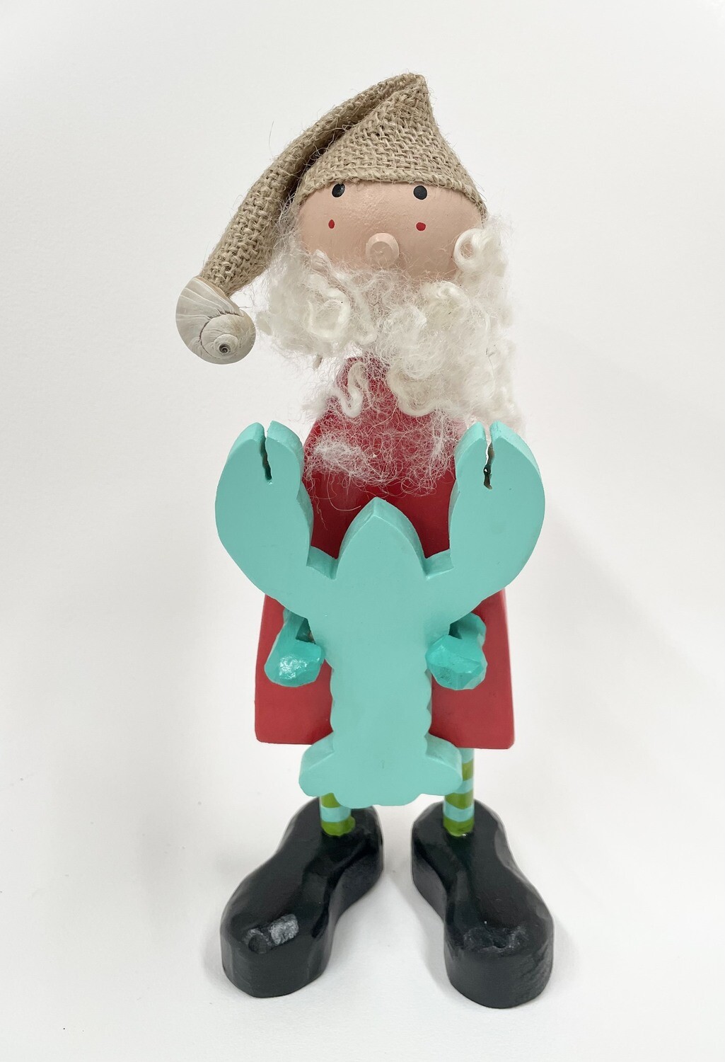 Large Santa with Lobster and Burlap Hat- Timberdoodle