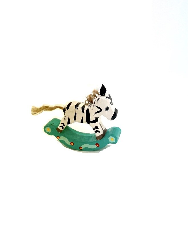 Rocking Zebra Ornament- Timberdoodle