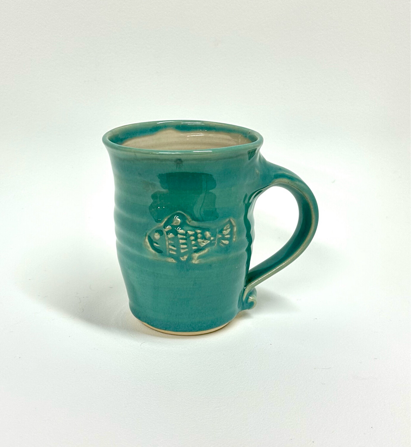 Tall Aqua Fish Mug- Gloria Dunbar