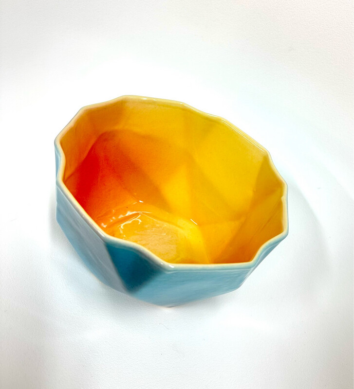 Orange Inside Tall Bowl- Covey Ceramics