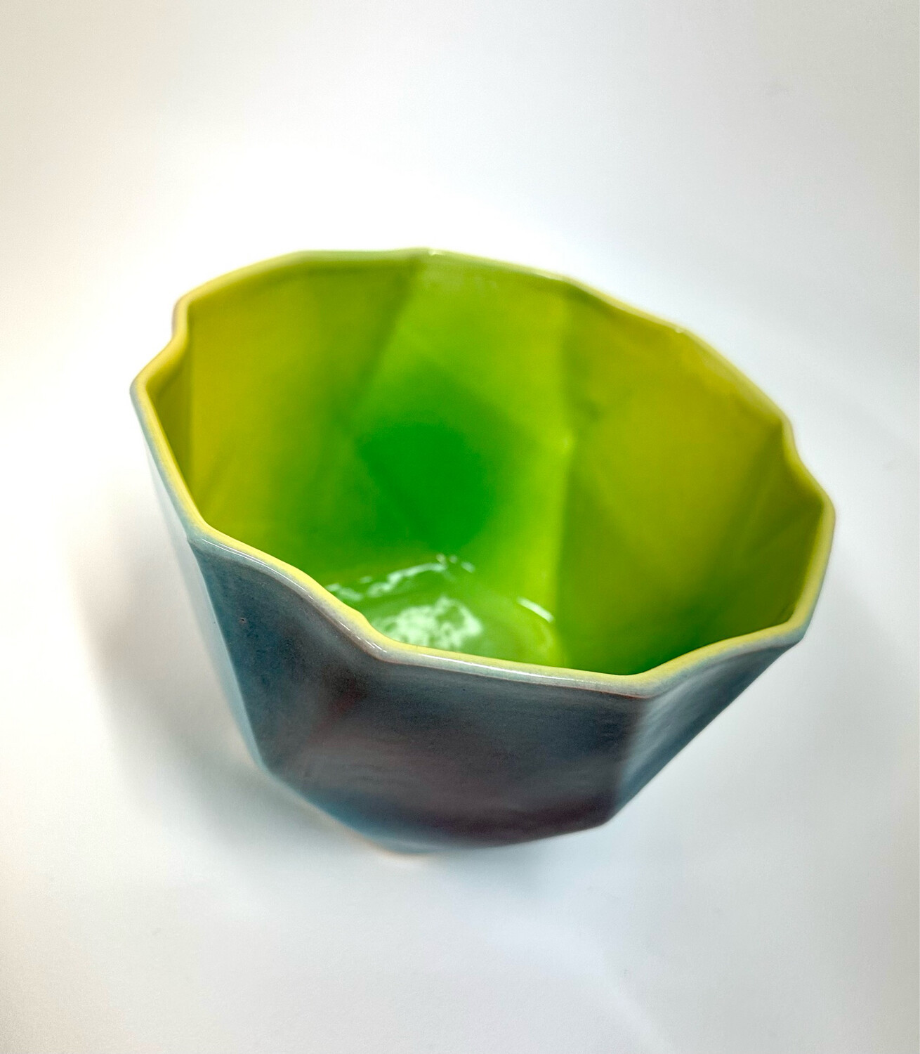 Green Inside Tall Bowl- Covey Ceramics
