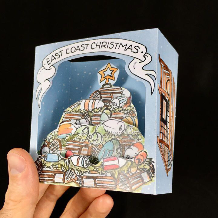 East Coast Christmas Pop-up Card-BardBardBard