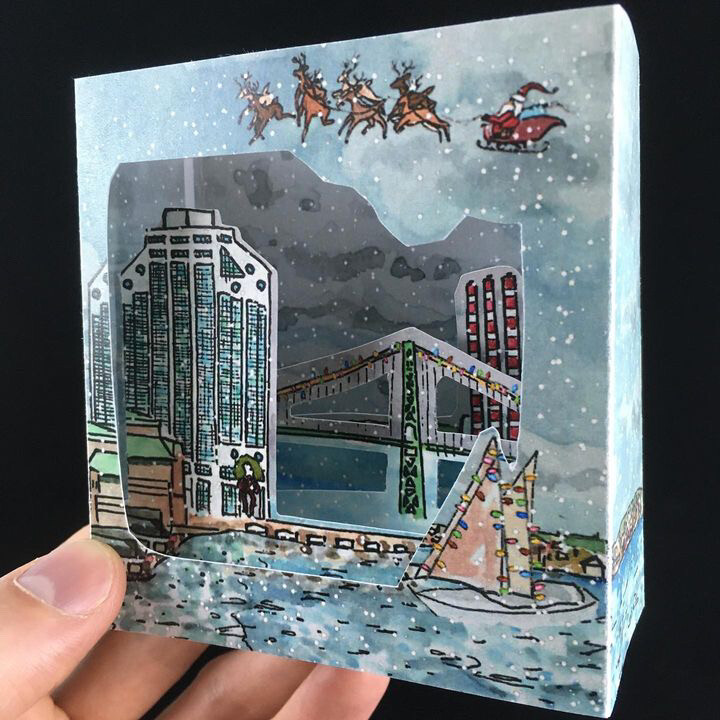 Purdy's Wharf Holiday pop-up Card-BardBardBard