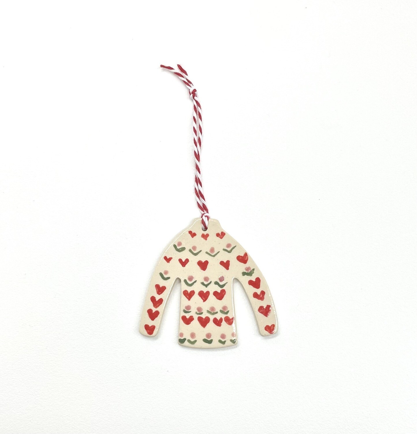 Heart and Tulip Ugly Sweater Ornament