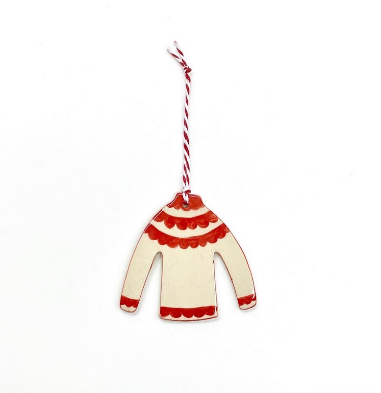 Red Ruffle Ugly Sweater Ornament