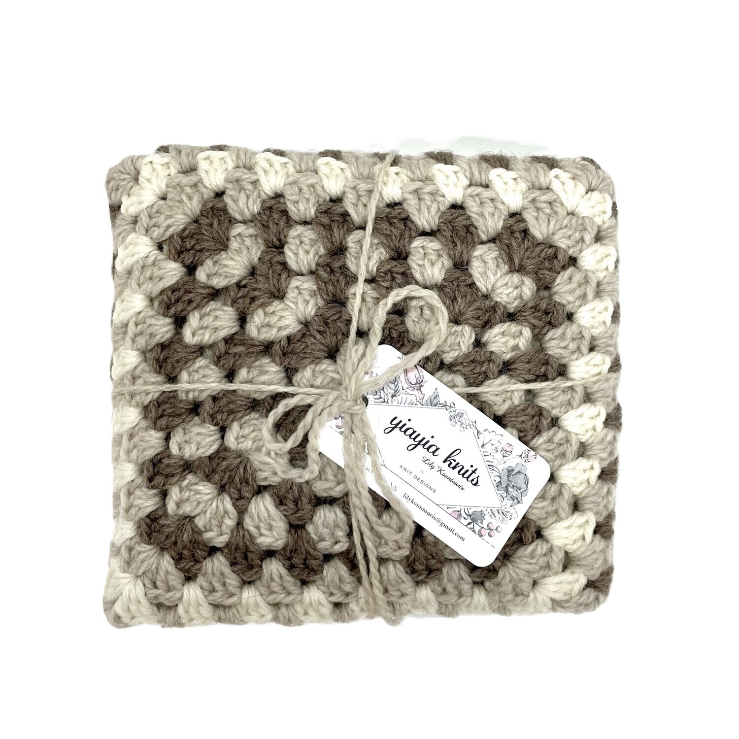 Multi Grey Baby Blanket- Yiayia Knits