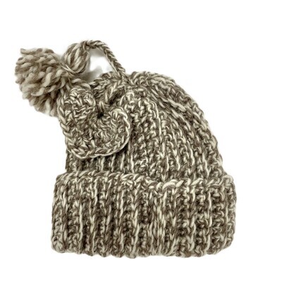Baby Toque with Heart Tassel- Yiayia Knits 