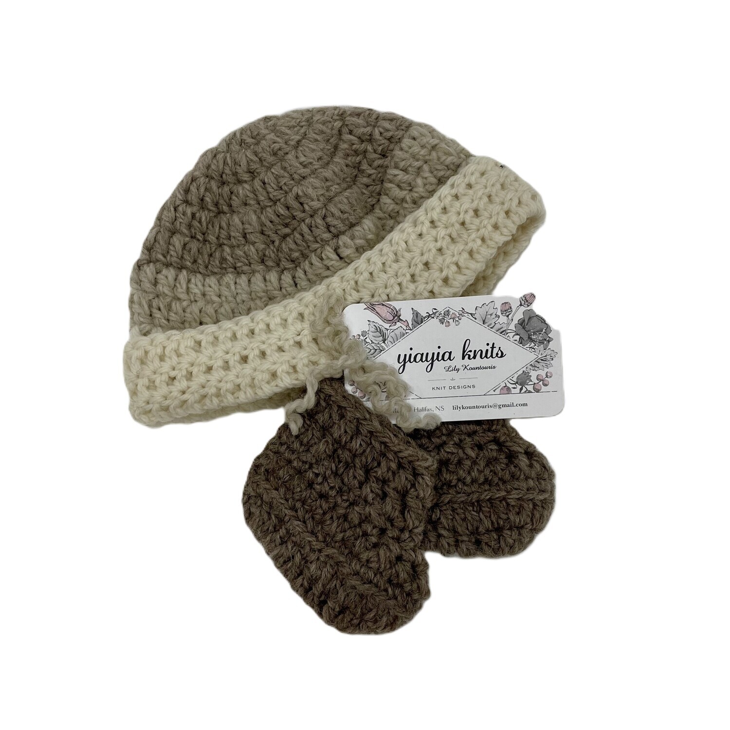 Newborn Toque and Bootie Set- Yiayia Knits 